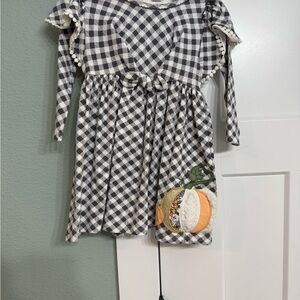 The sweetest Checkered Dress with Pumpkin Patch